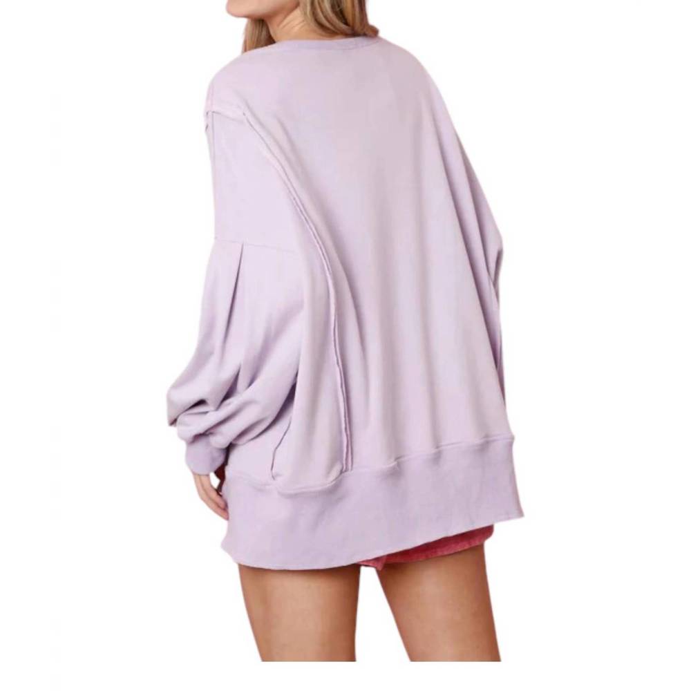 NEW FANTASTIC FAWN it's a girl thing oversized sweatshirt in lavender - Picture 2 of 3